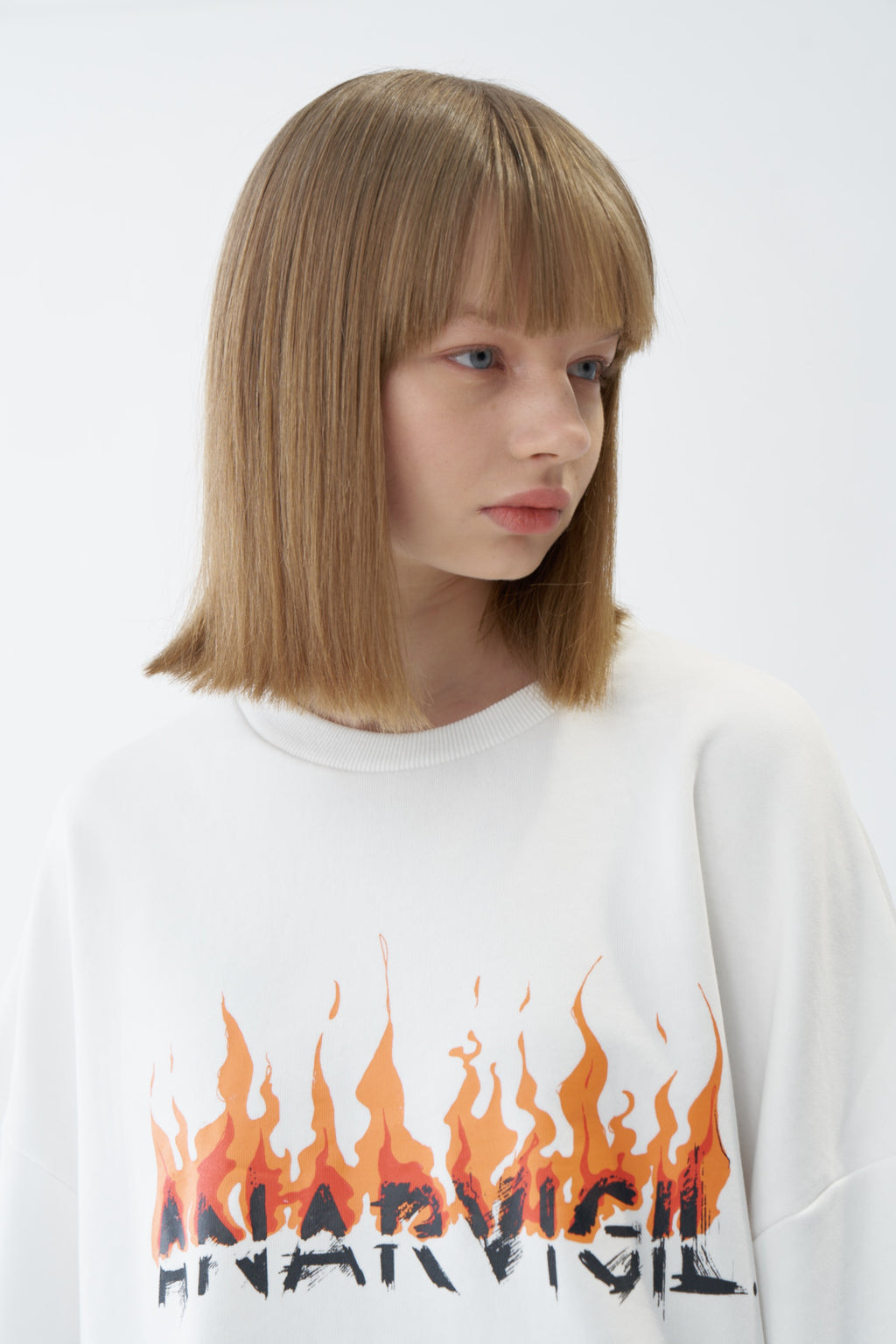 Burning Text Graphic Sweatshirt