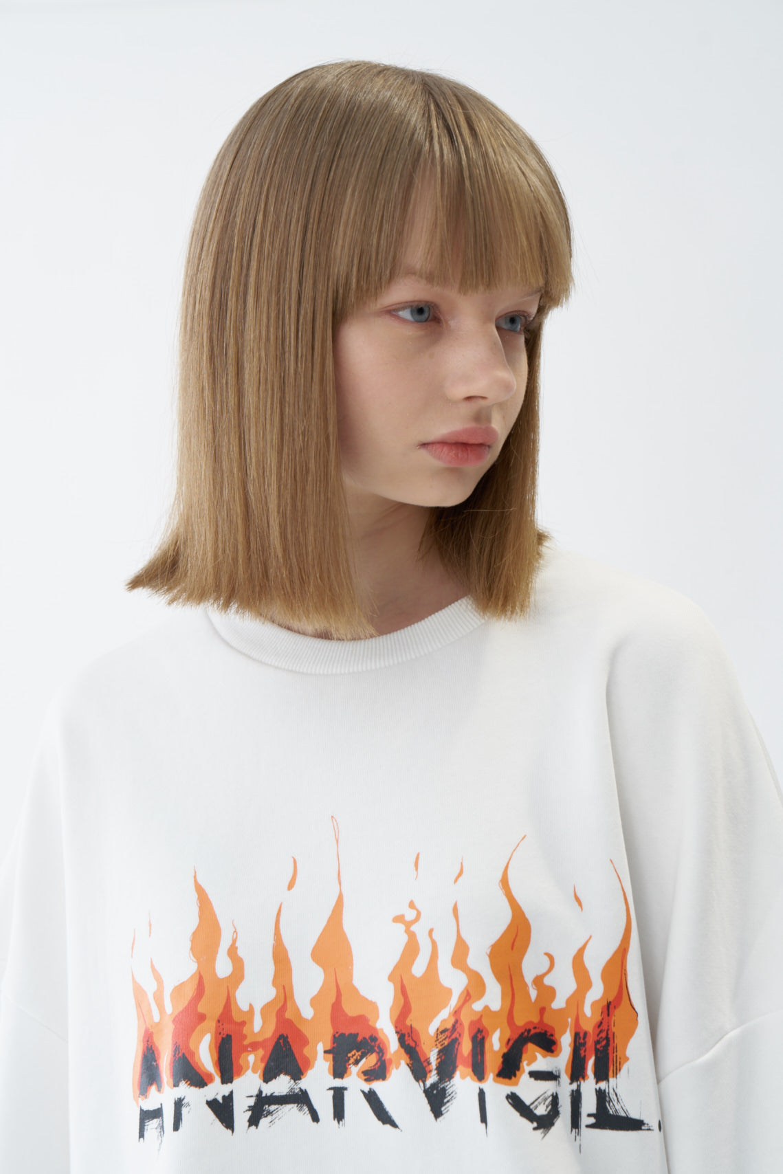 Burning Text Graphic Sweatshirt