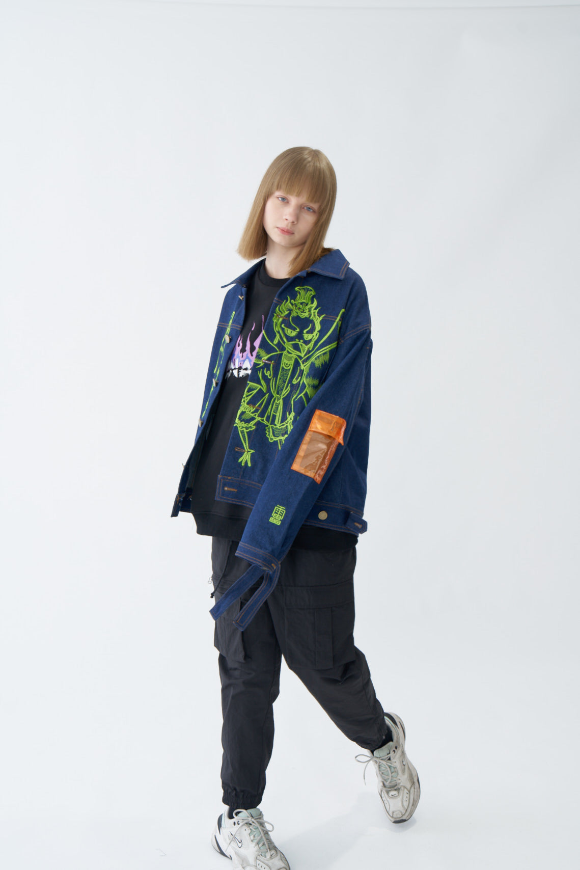 Neon Graffiti Art Denim Jacket