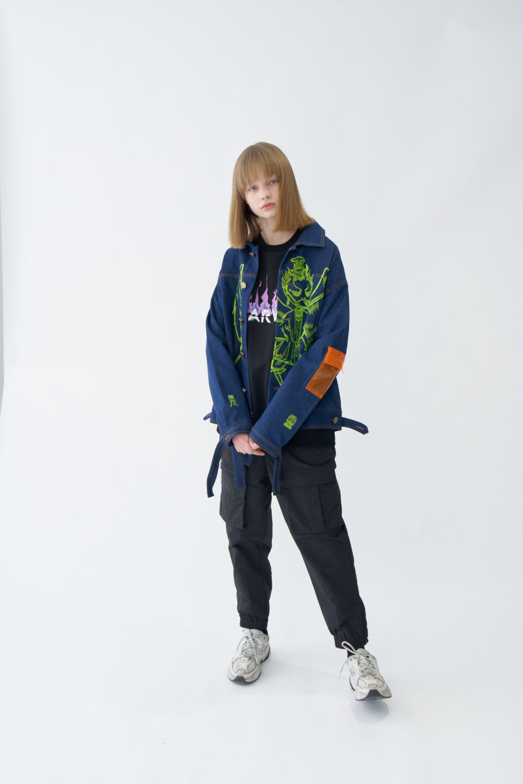 Neon Graffiti Art Denim Jacket