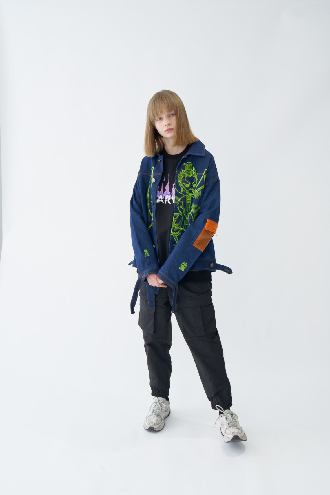 Neon Graffiti Art Denim Jacket